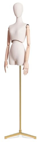Schaufensterpuppe Weiblich Torso Gepaart mit Hochwertigen Massivholzzeigern, Beschwerter Sockel aus Massivem Gusseisen, Schneiderpuppe Verstellbar Anwendbar Kleiderständer, Boutique, Bekleidungsgeschä