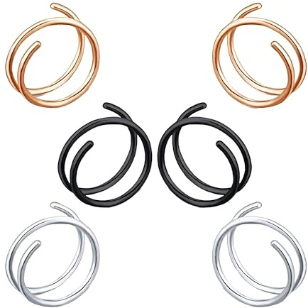 Decentraland Edelstahl-Spiral-Nasenring,doppelter Hoop-Nasenring,einzelnes durchbohrtes Nasenpiercing für Frauen,hypoallergen