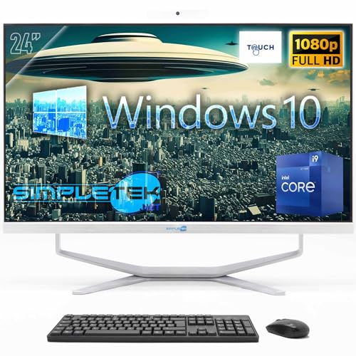 SIMPLETEK - PC Desktop ALL in ONE Schermo Touch 24 FHD | Core i9 12°Gen 14 Core | 8GB RAM SSD 240GB | Windows 10 Pro e Webcam 2K integrata