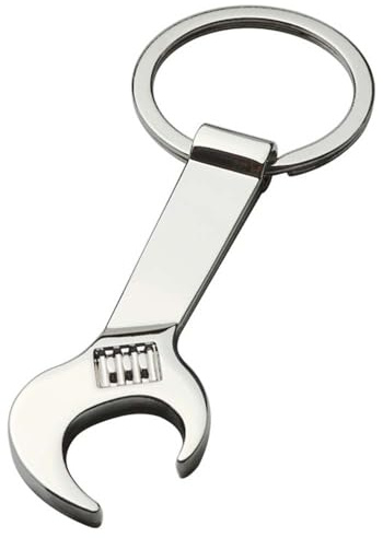 WEIBAIERGAOMAI Silver Bottle Opener Keychain Mini Wrench Pendant Soda Beer Bartender Bottle Opener Key Ring for Men and Women