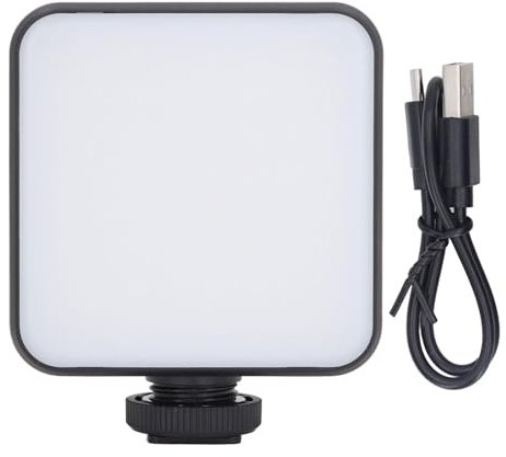 LED-Videoleuchte, 2500 Bis 9000K Taschen-Kameraleuchte, Tragbare Fotobeleuchtung mit 3 Kaltschuhhalterungen, 1/4-Zoll-Schraubenloch, Typ-C-Anschluss für Vlogging-Aufnahmen
