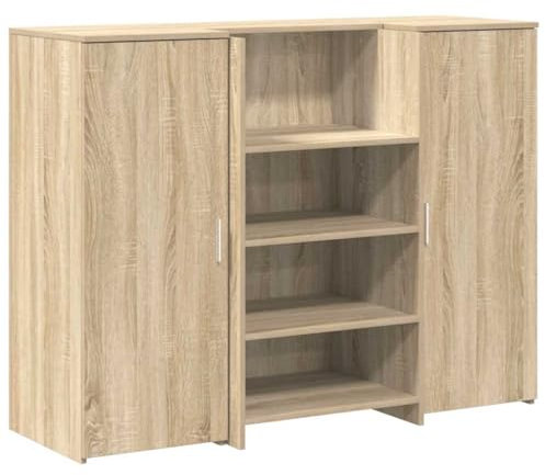 vidaXL Empfangstheke Sonoma-Eiche 135x50x103,5 cm Holzwerkstoff, Empfangstresen, Salon Empfangstheke, Kassentheke, Empfangstisch, Büro Empfangstheke