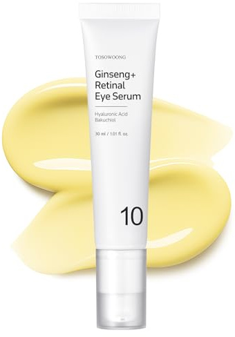 TOSOWOONG Ginseng Plus Siero Contorno Occhi al Retinale con Niacinamide e Bakuchiol, cura cosmetica per borse sotto gli occhi, linee sottili, occhiaie e rughe, Skincare coreana, 30ml