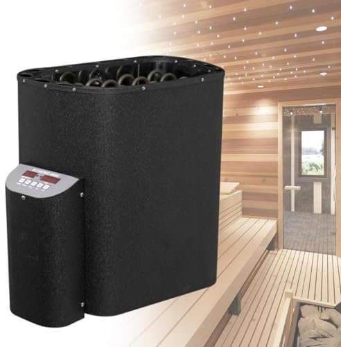 vnmudzeo Stufa per Riscaldamento per Sauna con Display Digitale Commerciale, 3000 W 4500 W 6000 W 8000 W 9000W Macchina Riscaldante per Bagno Turco, Temperatura Regolabile da 30 A 110 ℃,6kw