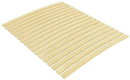 Myheimly Pappelholz Massivholz Lattenrost mit 17 Latten Zusammenklappbar Rolllattenrost Rollrost Bettrost Holzlatten Latten Rost 100 x 200 cm