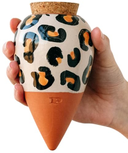 Pepin | Olla Terre Cuite à Planter | Arrosage Automatique et Ecologique pour Plante d'Intérieur et d'Extérieur | Irrigation Naturelle | Autonomie d'Environ 1 Semaine | OYA Léopard 25cl