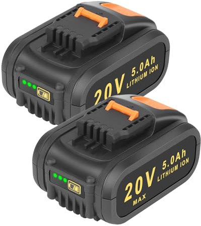REACELL 2X 5.0Ah Batería de Repuesto para Worx Batería 20V Batería Recargable Lithium Bateria Compatible para Worx 20 Volt WA3551 WA3553 WA3572 WA3641 WX390 WX176 WX178 Batería