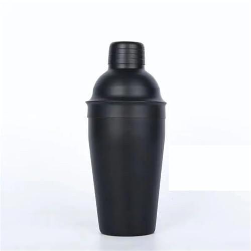 CQJJXKYC Cocktail Shakers 550/750ml Color Stainless Steel Shaker Three Section Hand Cranked Milk Tea Cup Cocktail Shaker For Party Cocktail Set(Matte black 550ML)