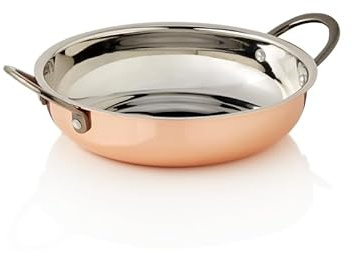 Poêle de service Steel & Style Ruby, Ø 18 cm, 750 ml, cuivre, laiton, acier nickel-chrome-nickel