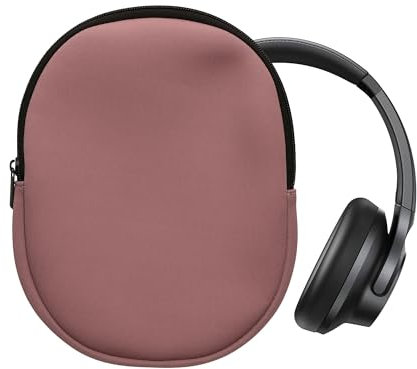 kwmobile Custodia Cuffie con Cerniera Compatibile con Headset/Overear headphone Cuffie - Case Cuffie Over Ear 24 x 19 cm - rosa scuro