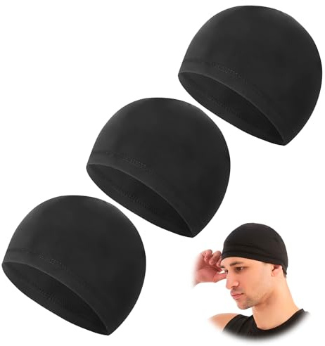 LLFYXM 3 Pezzi Sottocasco Bici Estivo, sotto Casco Moto Uomo Seta, Traspirante Cuffia da Ciclismo, Leggero Bandana Sportiva, Elastico Berretto Sport per Uomo e Donna