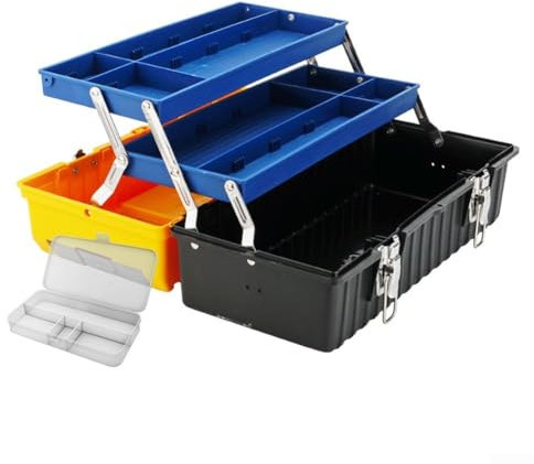 Conserva in modo efficiente i tuoi strumenti in una cassetta degli attrezzi da elettricista da 17 pollici con design pieghevole