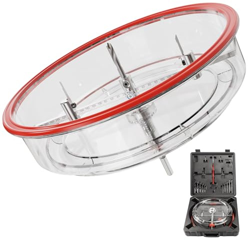 HAUTMEC HTHOH25014 Kit de scie-cloche réglable, grande taille, coupe-trou bimétallique très résistant avec protection anti-poussière PC, arbre réglable et embout pilote pour bois, plastique, cloison