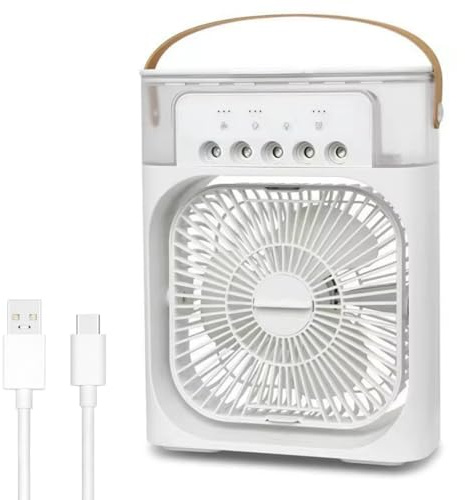 MEIION gesundpur AromaCool – Der Ventilator mit Frischekick Tragbarer Ventilator, Mini Verdunstungskühler mit 7 Farben LED Licht, 1/2/3 Stunden Timer, 3 Windgeschwindigkeiten und 3 Sprühmodi