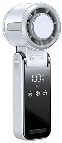 Huxibai Uppladdningsbar fläkt - USB-uppladdningsbar fläkt | Lång batteritid, lätt, för utomhusbruk, med digital display, för vandring, resor, camping