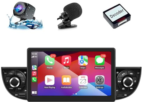 7 Pollici Autoradio per FIAT 500 (2007-2015) con Android Auto e CarPlay | Car Radio Android Stereo con Bluetooth/WiFi/Telecamera Retromarcia/Microfono/Canbus BOX/USB (Nero)