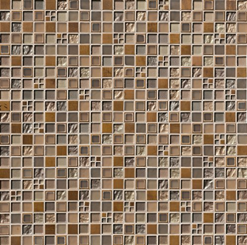 MSI Manhattan Blend 12 in. x 12 in. Square Glass Kitchen Backsplash, Bathroom, Accent, Shower Wall Mesh-Mounted Mosaic Tile, Multi