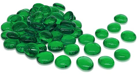 Hübsche Glasnuggets grün- 800g – formschön & sauber – Glas Muggelsteine | Verwendbar als Dekosteine, für Vase, Legematerial, Basteln etc.