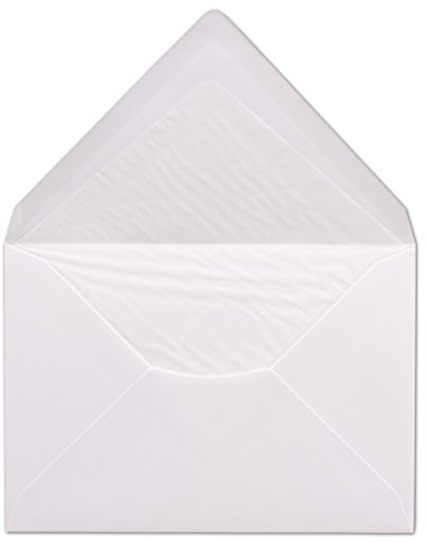 100 Briefumschläge DIN C6 - Weiß gefüttert mit weißem Seidenpapier - 11,4 x 16,2 cm - 100 g/m² Nassklebung Brief-Hüllen von Ihrem Glüxx-Agent