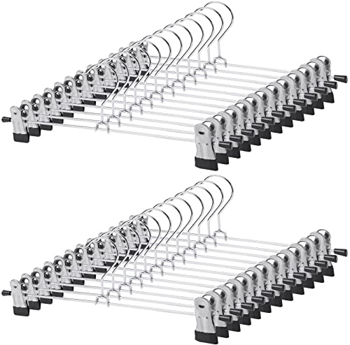 GoodtoU Pants Hangers, 30Pack Skirt Hangers with Clips Metal Hangers for Pants Clips Men Women Kids Trouser Shorts Jeans Clothes