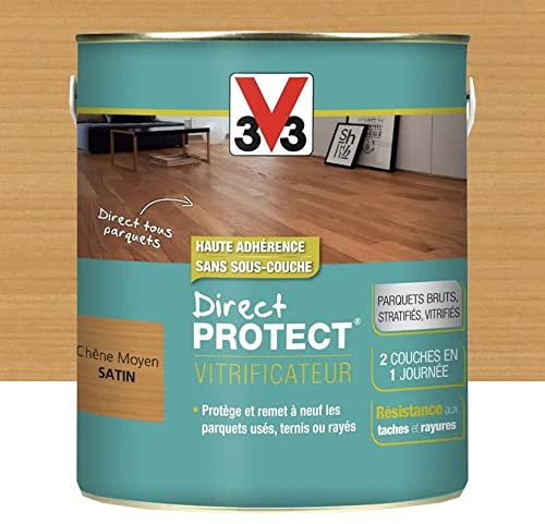 Vitrificateur Direct Protect destiné aux parquets 2,5L (teinte au choix) V33 - Teinte: Chêne moyen Satin