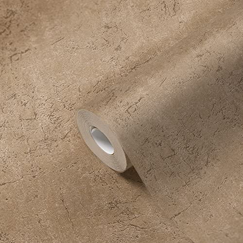 A.S. Création Livingwalls Strukturtapete Betonoptik Braun 384841 Vliestapete Modern Tapete WohnzimmerFlur 10,05x0,53m 384841