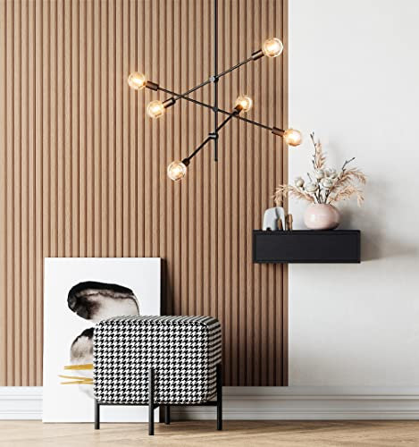 Newroom Skandi Papier peint intissé 3D, style moderne, lamelles, mur en lattes, bois naturel, avec guide de tapisserie, marron