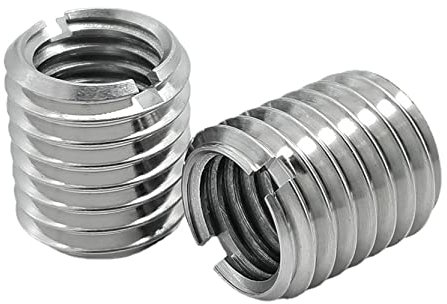 Anawakia 10 Stück Selbstschneidender Gewindeeinsatz, Edelstahlmesser-Gewindemuttern (M10*1.5-M16*2-L15mm)