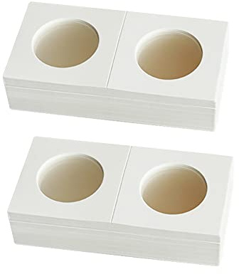 JIHUOO 100 Pcs Cardboard Coin Flips Coin Protector Sleeves Coin Display Cases Paper Coin Holders Books Coin Collection Supplies for Colletors