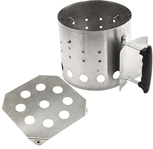 Cabilock Flower Pot Outdoor BBQ Chimney Briquettes Charcoal BBQ Chimney Starter for Barbecue Grill Outdoor