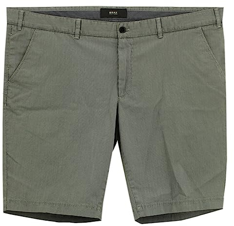 BRAX, Bozen Chino, Herren Kurze Jeans Shorts Bermudas Gabardine Stretch Grau Meliert D 29 W 44