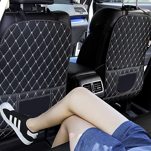 REROM 2 StüCk Schutz Autositz RüCkenlehne Kinder für Benz GLA (H247) GLB (X247) GLC (X254 C253), Rear Seat Anti-Kick Leder Sitz, Auto Ssauber und Ordentlich zu Halten,- L