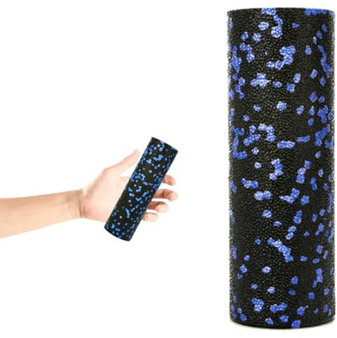 FIZYO Rodillo para fitness, yoga y rehabilitación, rodillo de masaje automático para la espalda y la columna vertebral, rodillo de espuma EPP de dureza media (azul, 15 x 5 cm)