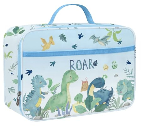 Clastyle Dinosaur Insulated Kids Lunch Bag Tree Large Thermal Cooler Bag for Boy Picnic School Toddler Lunch Box Tote, Roar