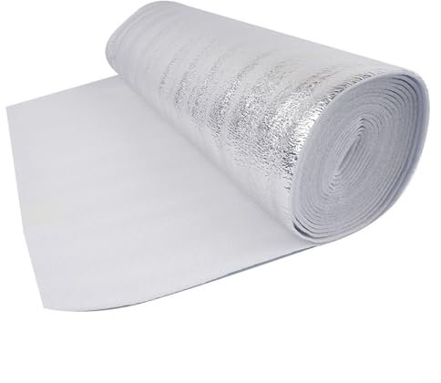 Zoegneer Heizkörper-reflektierende Folie, PET-aluminisierte Folie, Heizkörperwärmereflektierende Isolierfolie, Isolierrolle für Wand, Dächer, Garage, Gewächshaus, Lieferwagen, Isolierung (5 m x 0,5 m
