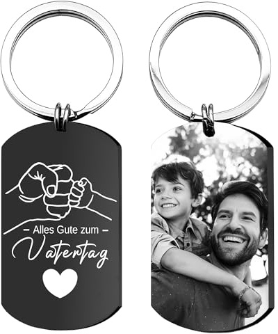 Easycosy Vatertags- und Muttertagsgeschenke für Papa & Mama Schlüsselanhänger Personalisiert mit Foto & Text, Deutlichem Gravur & Diverse Designs -Personalisierte Geschenke für Papa Mama Männer Frauen