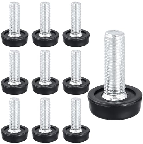 KEILEOHO Lot de 10 vis de réglage M10, pieds réglables pour meubles, 30 mm, pieds filetés pour meubles, pieds de table, pieds de chaise, couleur noir