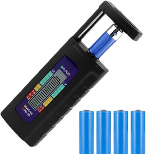 Batterietester - Batterieprüfer, Reisebatterietester | Batteriespannungsmonitor Mit LCD-Display, Universeller Prüfer, Kompakter Batterielebensdauermesser, Genaue Messwerte Für Alle Batterietypen, Reis