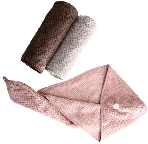 DRESSOOS 3stücke Haartrocknungskappe Mit Schnelltrocknendem Handtuch Aus Korallenfleece Super Absorbent Kaninchen Bad Kappen Für Haare
