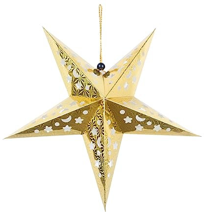PRETYZOOM 2stücke Teiliges Papier Stern Anhänger Gold Und Silber Weihnachtsdeko Zum Aufhängen Dekorative Sterne Für Wohnzimmer Kinderzimmer Party Heimdekoration