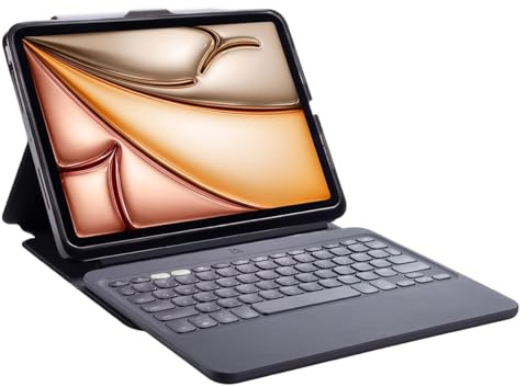 ZAGG Pro Keys 2, iPad Tastatur und Hülle für 13 Zoll iPad Air (M2), Leicht, Folio-Hülle, Abnehmbar, Lange Akkulaufzeit, Stifthalter, Beleuchtete Tasten (Deutsch)