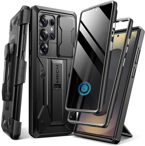 Tongate Custodia per Samsung Galaxy S25 Ultra, con pellicola protettiva per lo schermo e custodia per fotocamera scorrevole, 2 telai anteriori, custodia integrale resistente per S25 Ultra con supporto