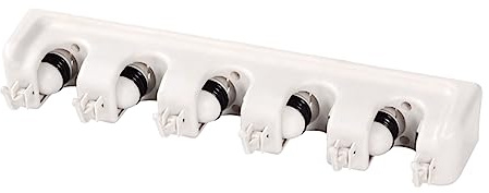 Veemoon Organizador De Pared Multifuncional para Escoba Trapeador y Cepillo Posiciones y Ganchos Ahorra Resistente y Antideslizante