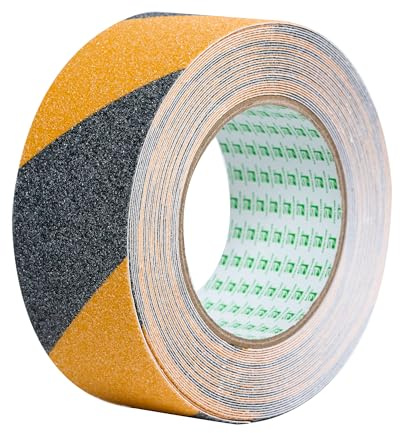 SANLI TAPE Antirutsch Klebeband 50mmx10m Schwarz-gelb Grip Tape | Hohe Traktion Anti-Rutsch-Tape Sicherheitsband Rutschfest mit Selbstkleber für Treppen, Leiter, Barrierefreier Zugang