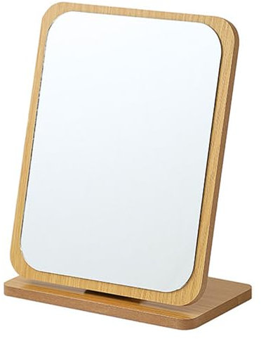 Unikicool Kosmetikspiegel,Tischspiegel,Rechteckiger Spiegel,Standspiegel Tisch,Freistehend Tischspiegel,Stehend Holz Beauty Kosmetikspiegel,Abnehmbar,Einfach,FüR Schminktisch Schreibtisch