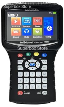 TIEOAXFT Buscador de satélite SF-620S Pro H.265 HEVC, Pantalla de 4,3 Pulgadas, medidor de señal DVB-S2 HD con CCTV en CVBS, batería de 5000 mAh