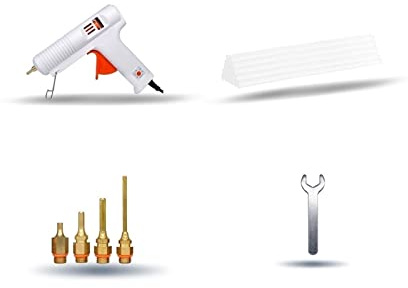 Pistola For Colla A Caldo Da 150 W Strumento Professionale For La Riparazione Innesto Regolabile Ad Alta Temperatura Pistola Termica Elettrica Strumento Termico Fai-da-te Riscaldamento Rapido(Gun-Nozz