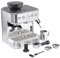 Crevyteg Macchina da caffè espresso, 15 bar in acciaio inox semi-automatica con macinino, montalatte, bacchetta a vapore, pompa italiana e macinacaffè da 2,5 l