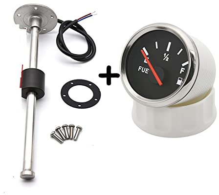 Sensor Nivel Agua, Indicador de nivel de combustible de 52MM con Sensor de nivel de combustible 100MM 125MM 150MM 200MM 250MM 0-190ohm indicador de nivel de combustible de tanque de líquido de aceite(