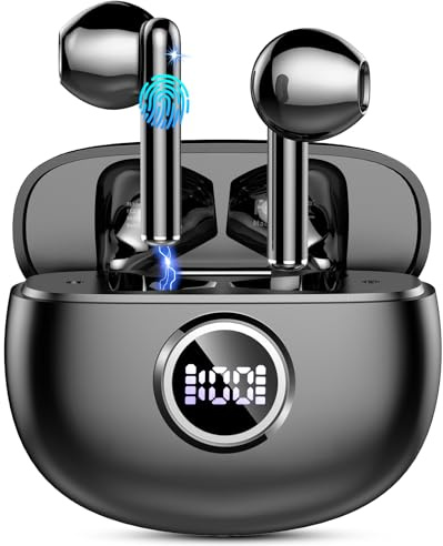 Btootos Wireless Earbuds, 2026 Bluetooth 5.3 Headphones in Ear with ENC Noise Cancelling Mic, Wireless Earphones HiFi Stereo, 40H Playtime, Ear buds LED Display, IP7 Waterproof for Sport Gym Running